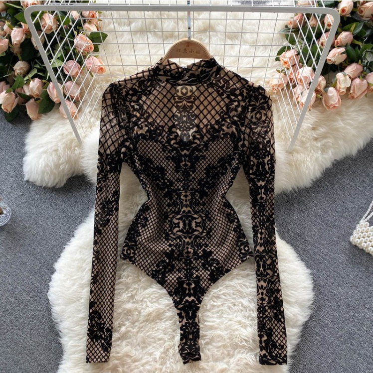 HALTER LACE FULL-UPPER COVERAGE BODYSUIT