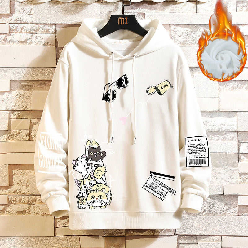 MENS PRINTED HOODED SWEATSHIRT