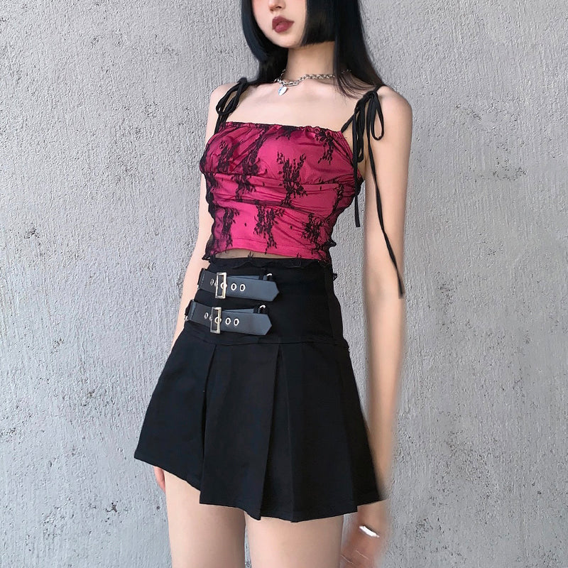 PLEATED BUCKLE SKIRT