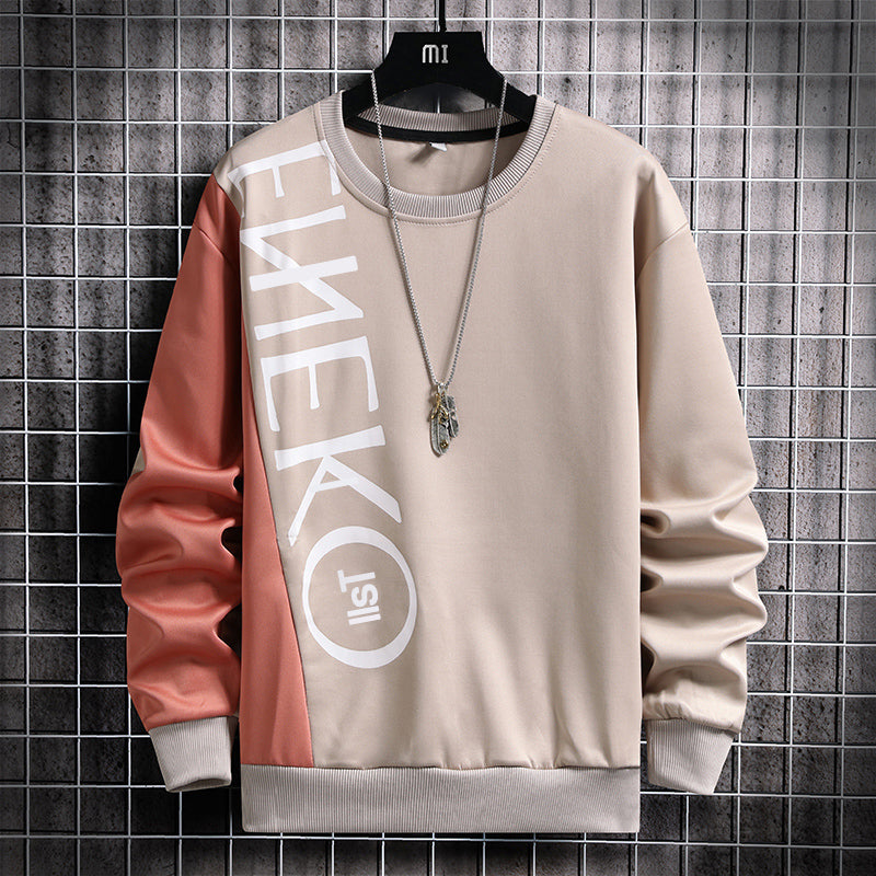MEN'S ROUND NECK LOOSE FIT PRINTED SWEATSHIRT