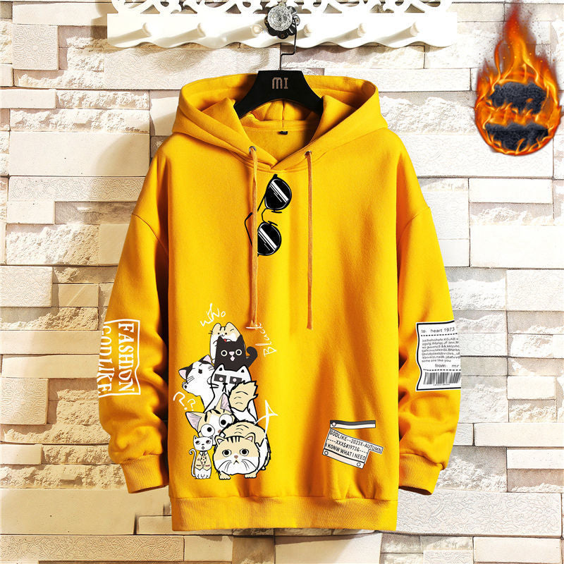 MENS PRINTED HOODED SWEATSHIRT