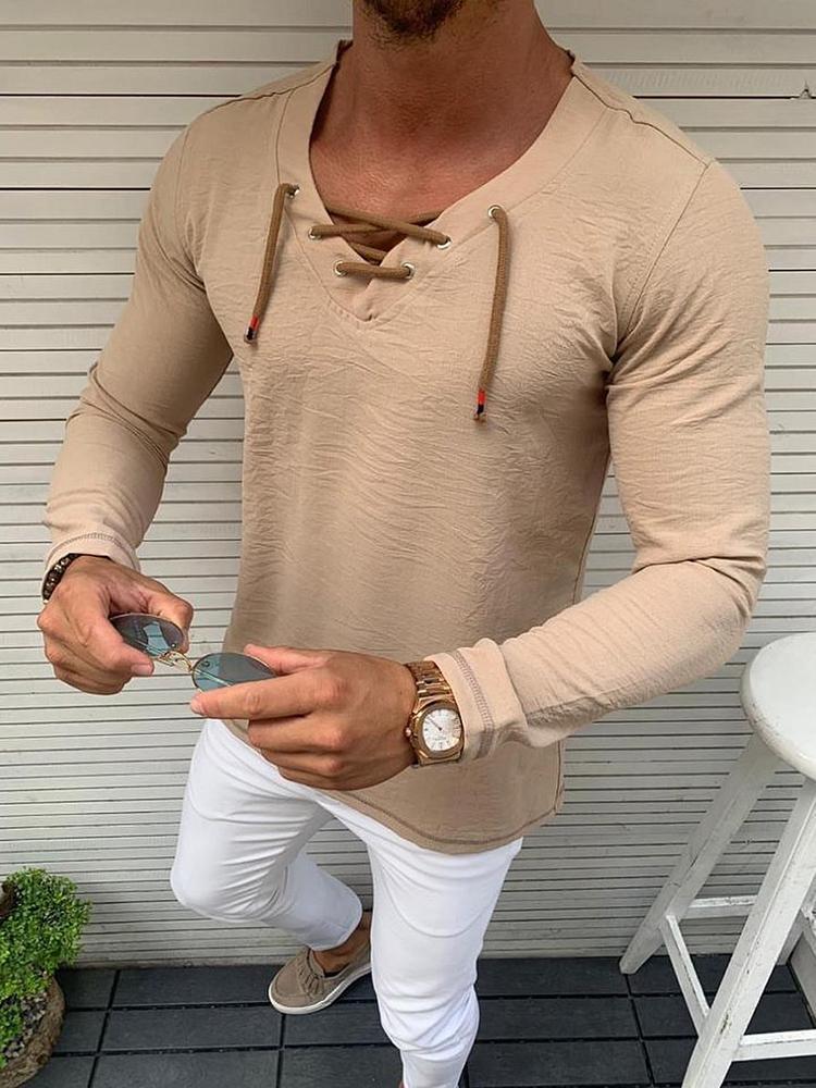 LOOSE FIT LACE TYING T-SHIRT