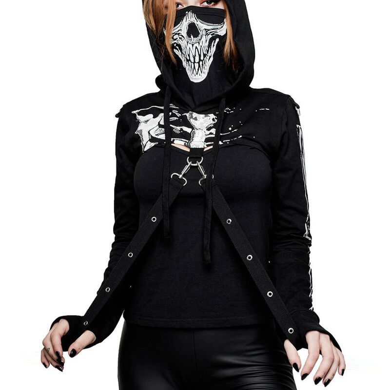 ACCESSORIZED CROPPED HOODIE