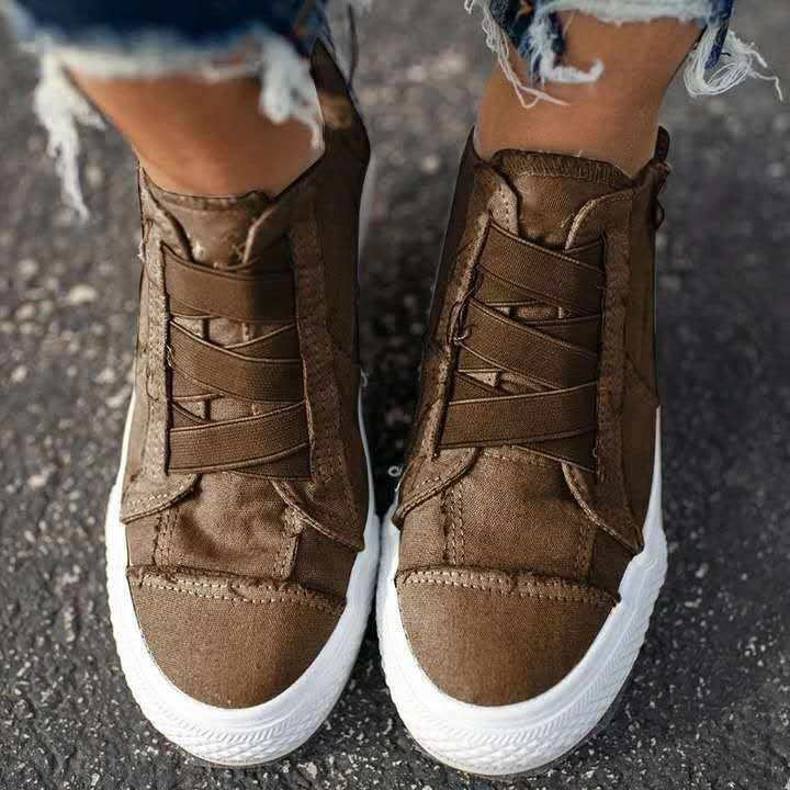 VELVET ELASTIC LOW-TOP SNEAKER