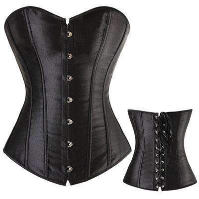 FAUX SATIN LACE-UP CORSET