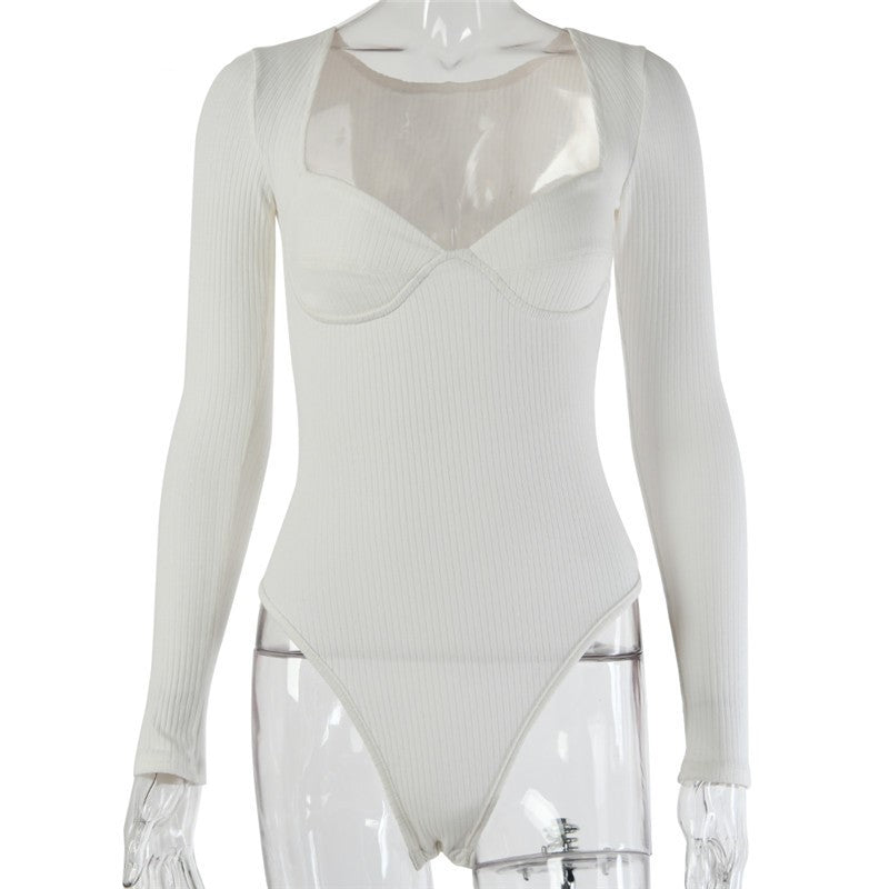 RIBBED LONG SLEEVE BODYSUIT