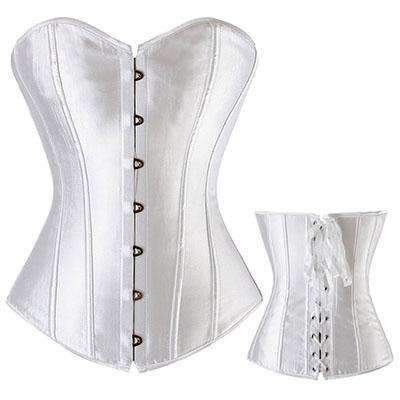 FAUX SATIN LACE-UP CORSET