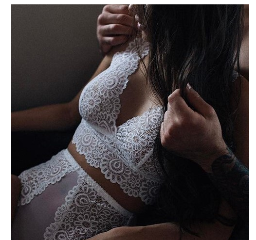 LACE TRIM HIGH WAIST LINGERIE SET