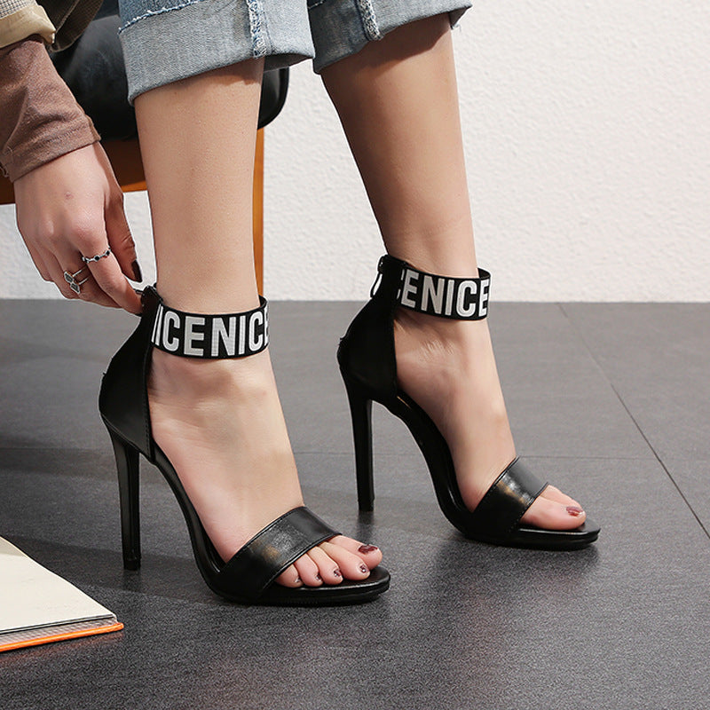 ZIPPER STILETTO HEELS
