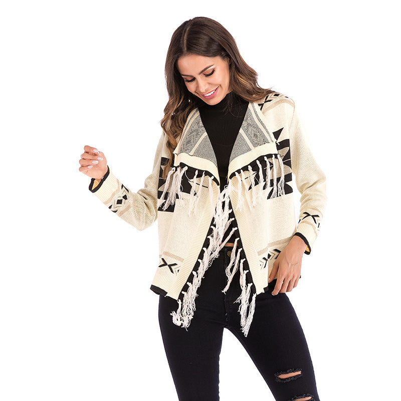 CASHMERE TRIBAL PRINT SHORT JACKET
