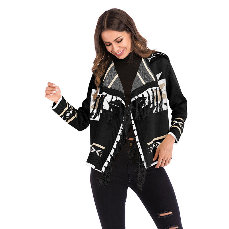 CASHMERE TRIBAL PRINT SHORT JACKET