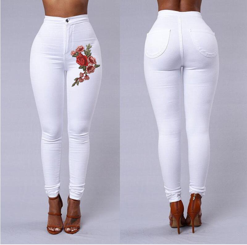 HIGH WAIST EMBROIDERED PANTS