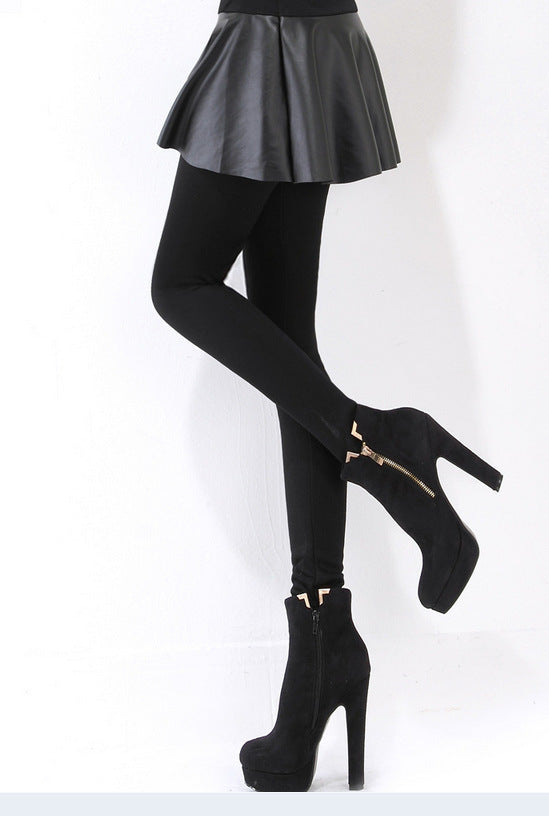 LEATHER SKIRT LEGGING ATTACHED