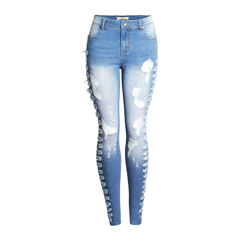 HIGH WAIST RIPPED SKINNY JEANS