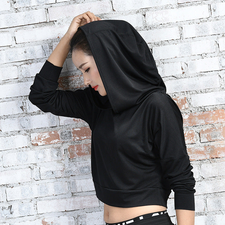 BACK CUT-OUT CROPPED HOODIE