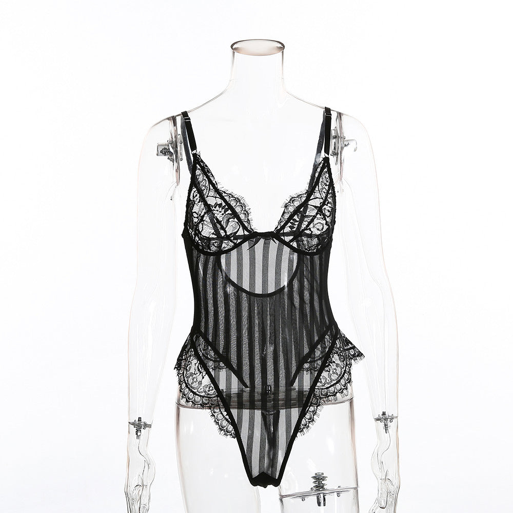 Spaghetti Strap Sheer Body Lingerie