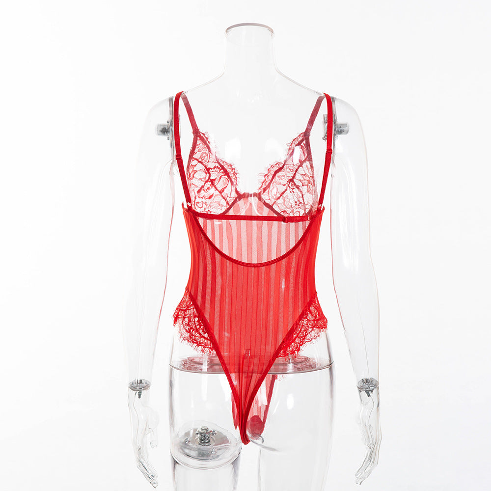 Spaghetti Strap Sheer Body Lingerie