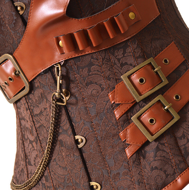 LEATHER ACCESSORIZED LACE-UP CORSET
