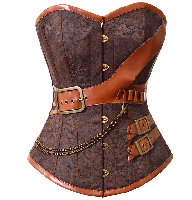 LEATHER ACCESSORIZED LACE-UP CORSET