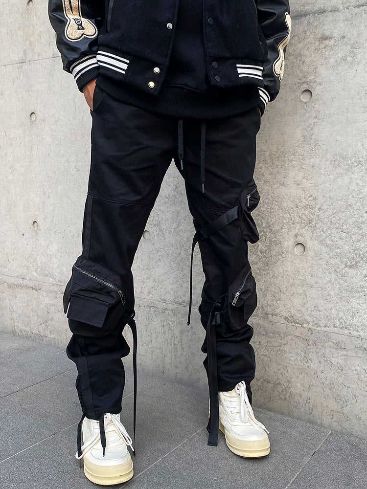 Three-Dimensional Cut Straight Overalls With Straps And Floating Rope