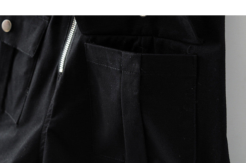 SLEEVELESS ZIPPER BUCKLE JUMPSUIT