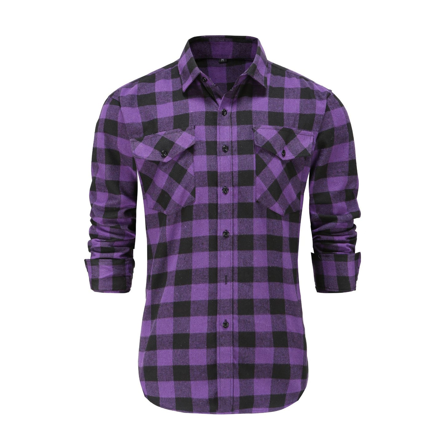 DOUBLE CHEST POCKETS PLAID SHIRT