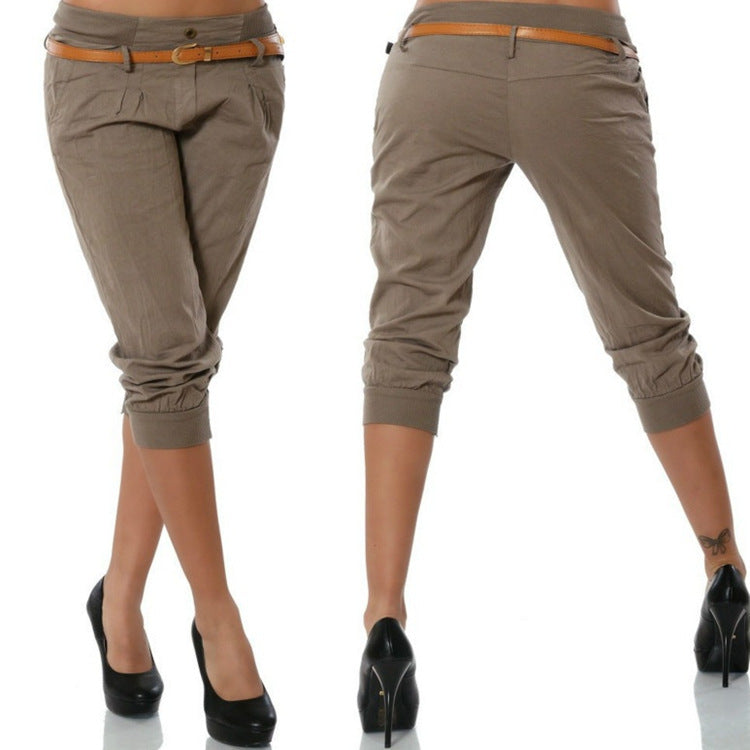 LOW-WAIST CARGO BELOW KNEE SHORTS