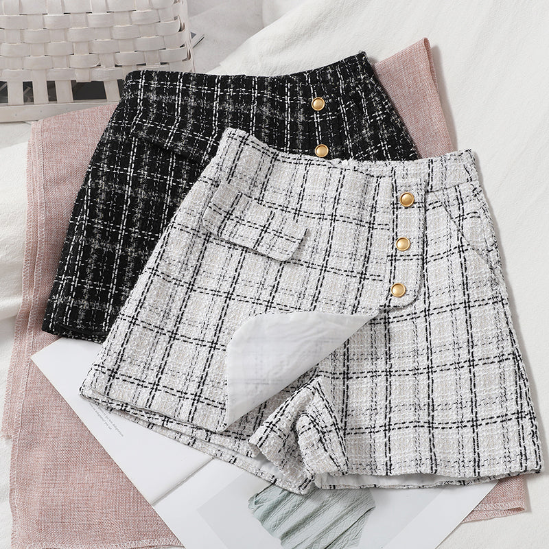GINHAM/HOUNDSTOOTH SKORT