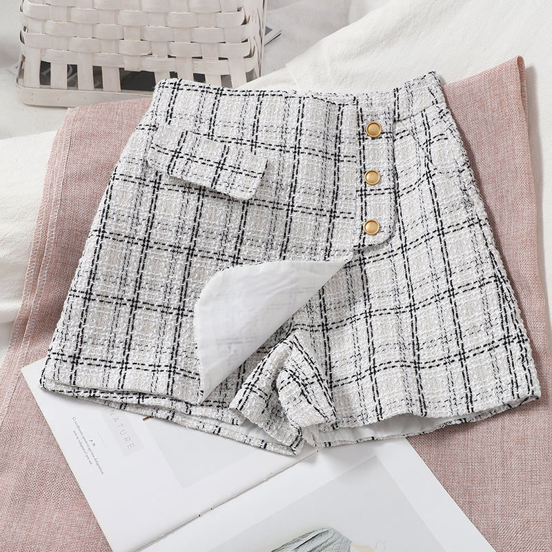 GINHAM/HOUNDSTOOTH SKORT