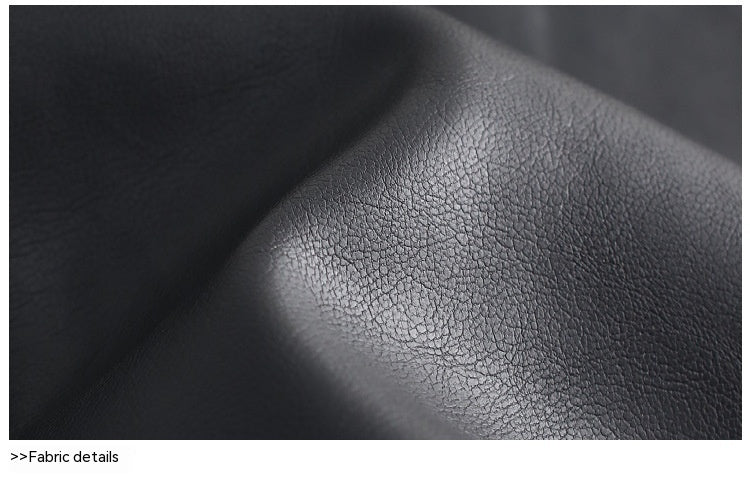 Fleece-Lined PU Leather Side-Slit Skirt