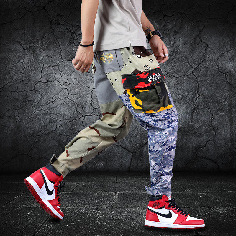 MEN'S MIXED CAMO PRINT CARGO PANTS
