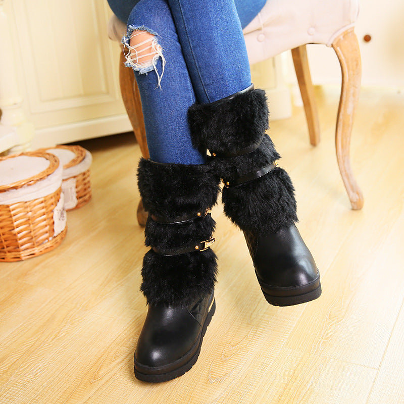 FUR LEATHER BOOTS