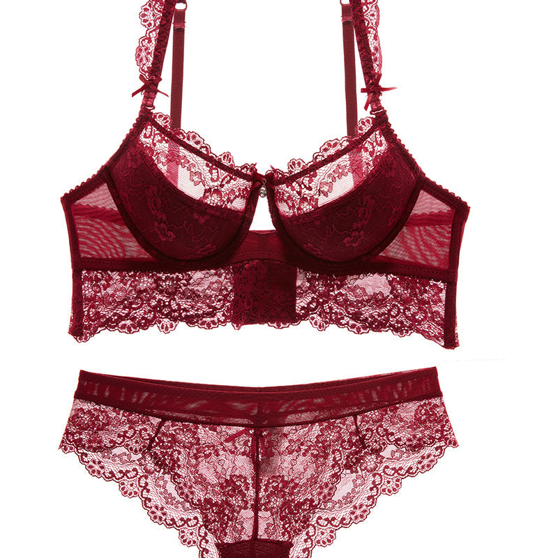 LACE TRIM PADDED BRA WITH MATCHING PANTY