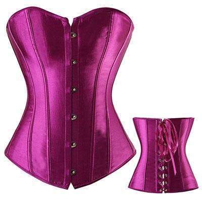 FAUX SATIN LACE-UP CORSET