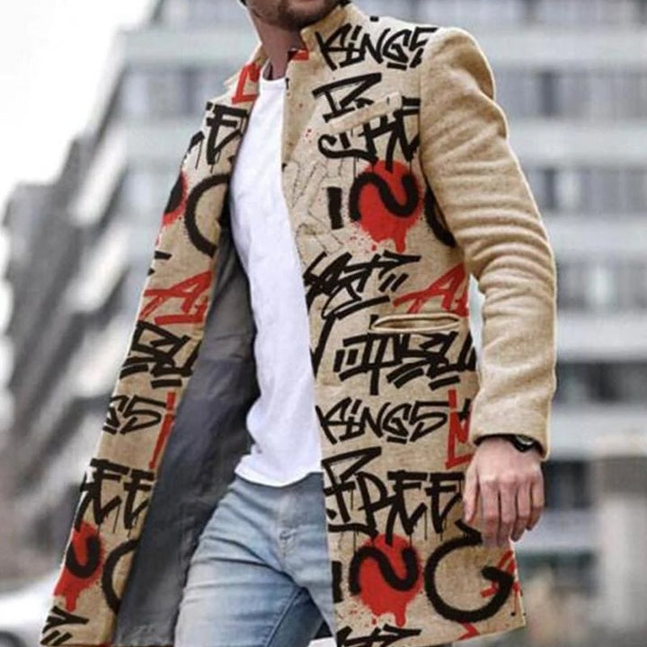 Woolen Stand Collar Medium Long Pocket Casual Coat