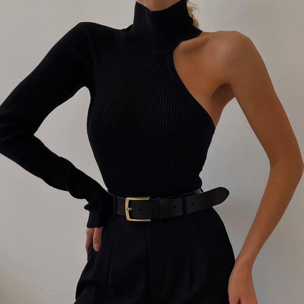 RIBBED ONE SLEEVE BODYSUIT