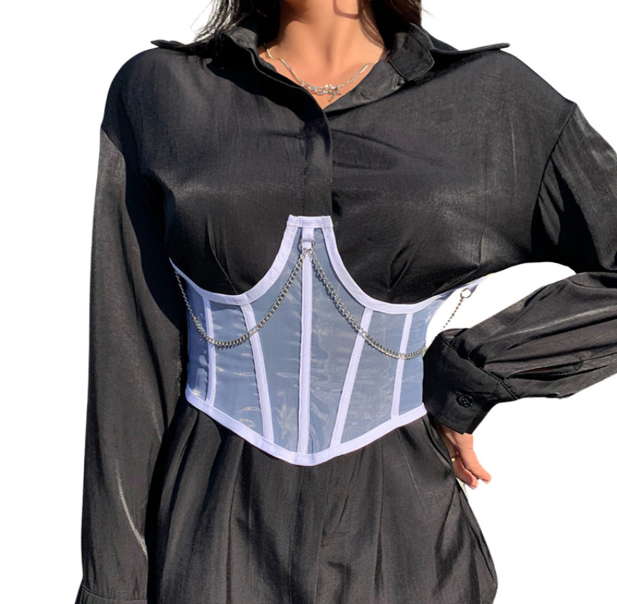 LACE-UP SHEER CORSET
