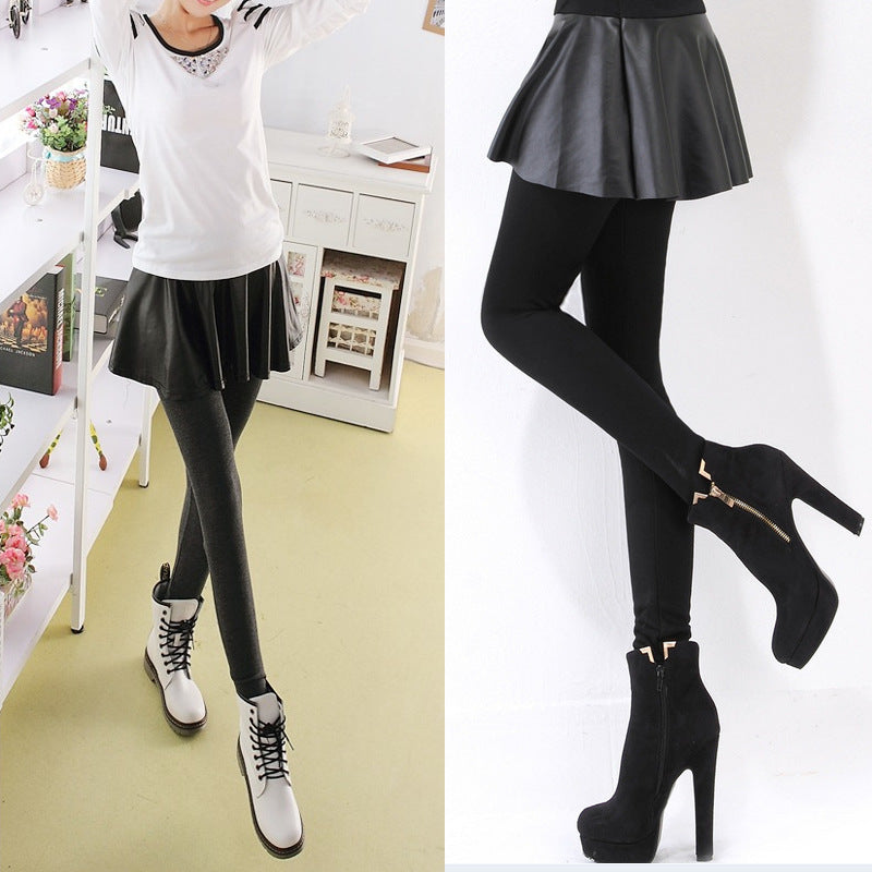 LEATHER SKIRT LEGGING ATTACHED