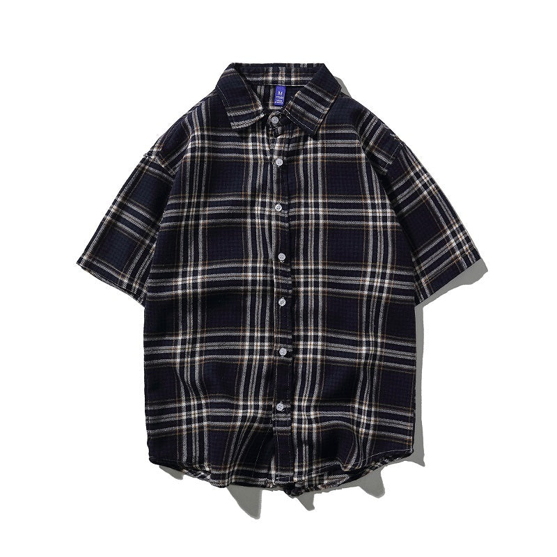 Short sleeve plaid shirt
