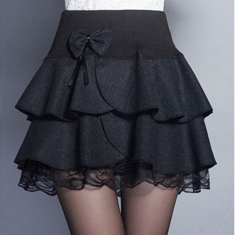 TIERED LACE TRIM SKIRT