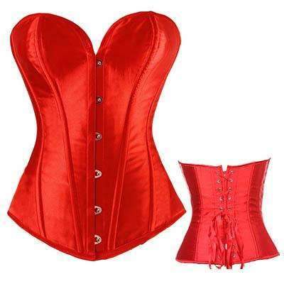FAUX SATIN LACE-UP CORSET