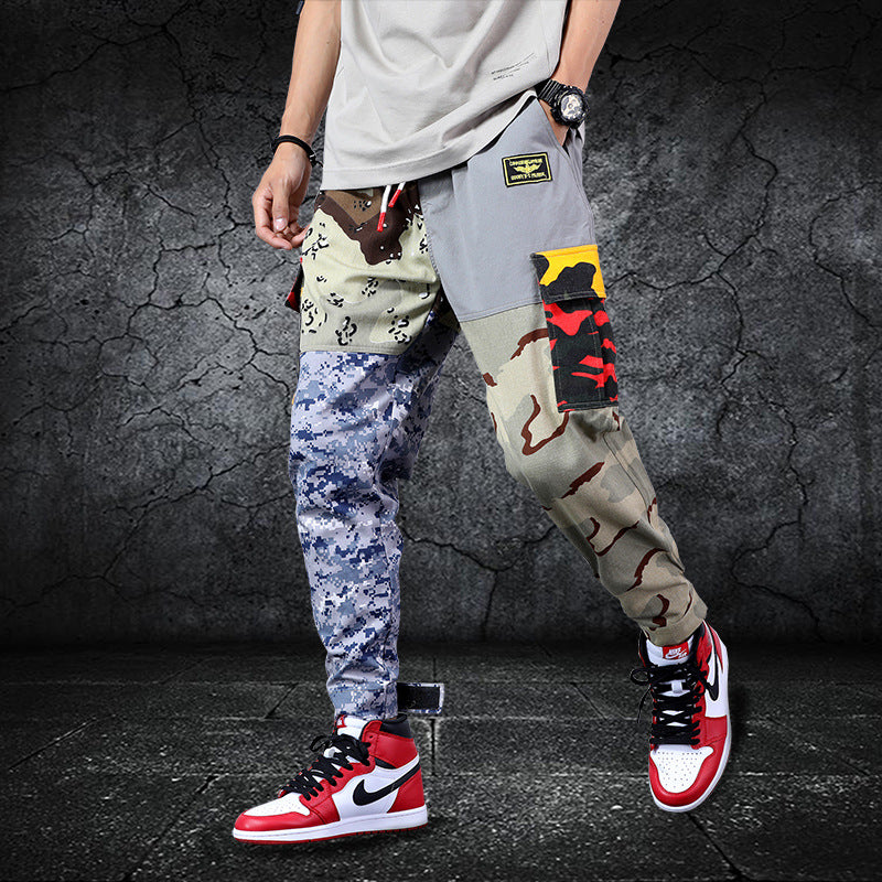 MEN'S MIXED CAMO PRINT CARGO PANTS