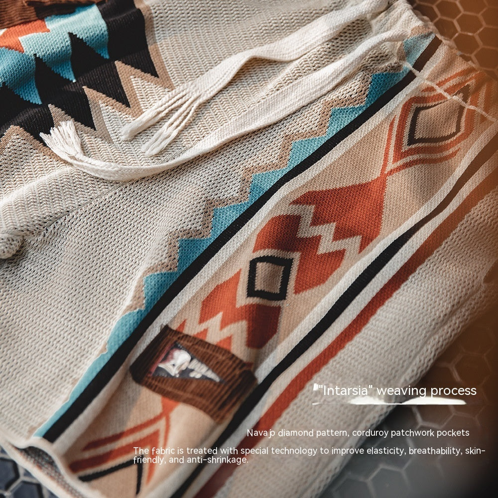 Retro Navajo Knitted Shorts