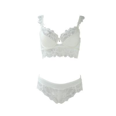 LACE TRIM PADDED BRA WITH MATCHING PANTY