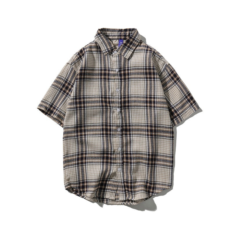 Short sleeve plaid shirt