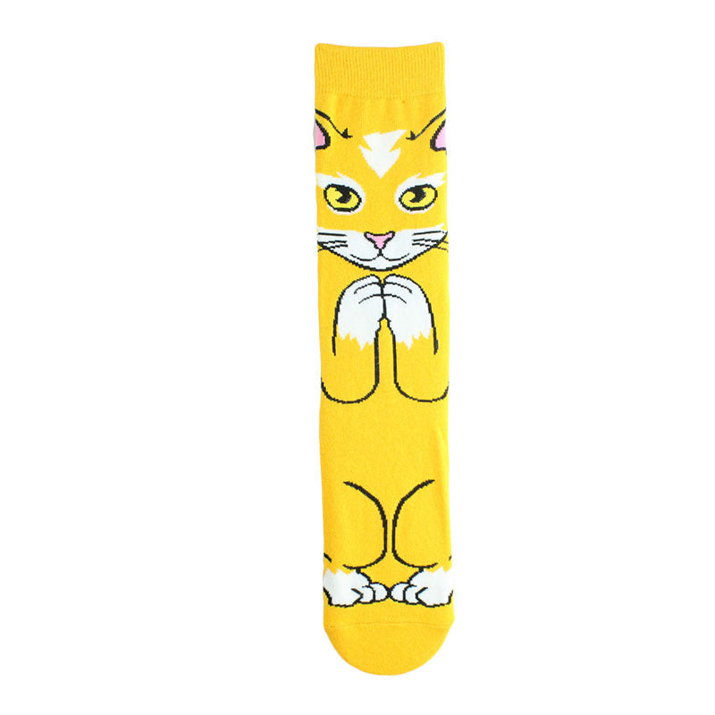 Cartoon Cat Printed Tube Socks