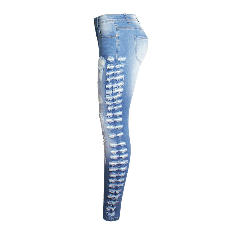 HIGH WAIST RIPPED SKINNY JEANS
