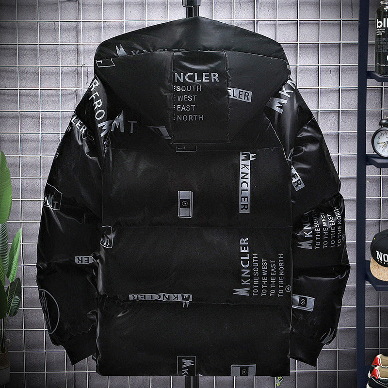 SOLID PRINT PUFFER JACKET