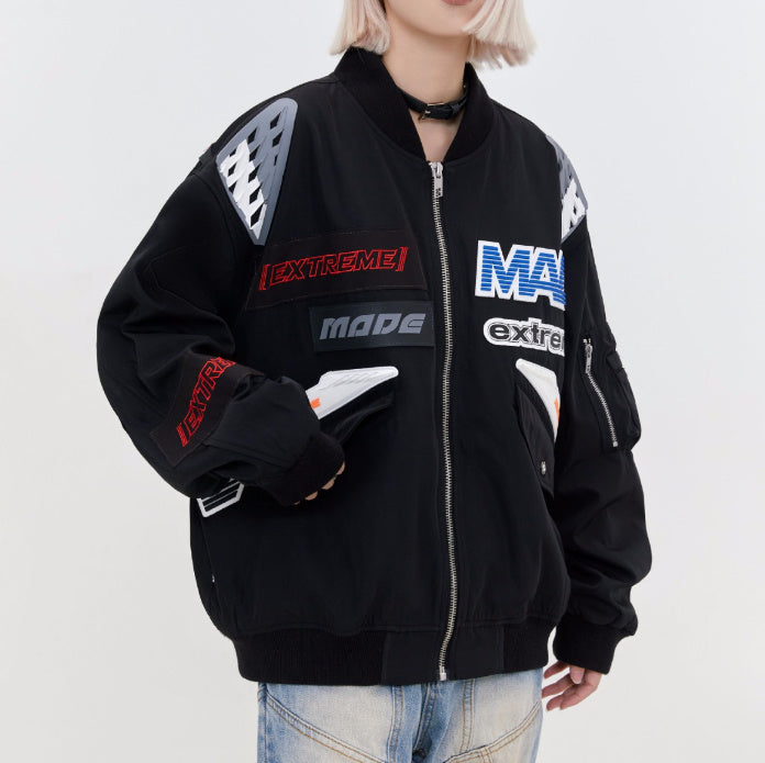 Retro Short Racing Suit Baseball Jacket
