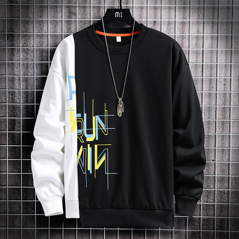 MEN'S ROUND NECK LOOSE FIT PRINTED SWEATSHIRT